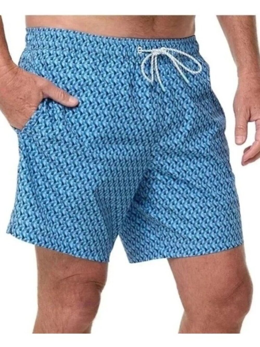 NWT Bonobos Men's S Blue Swim Shorts 7-Inch Inseam Pattern